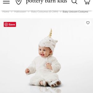 🍁🎃 Pottery Barn Kids 6-12 mo unicorn costume 🦄
